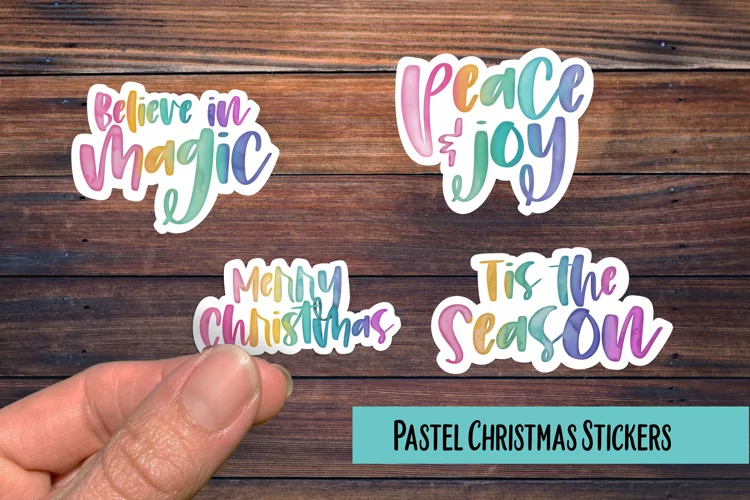 Pastel Watercolor Christmas PNG Sticker Pack