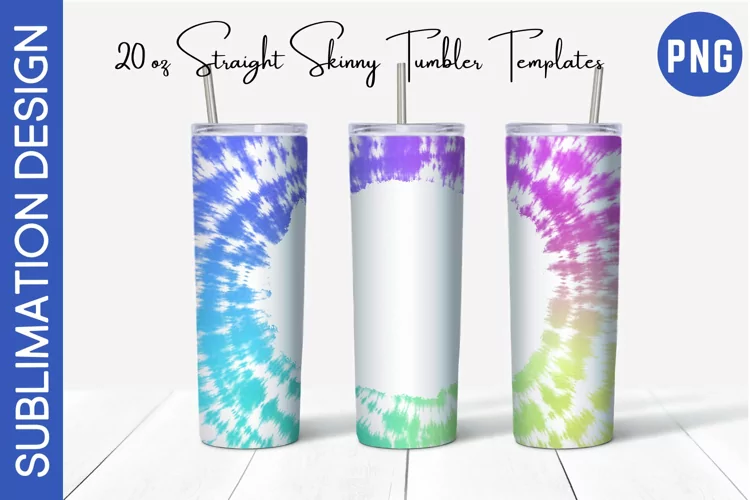 Pastel Watercolor Tie Dye 20 oz Skinny Tumbler