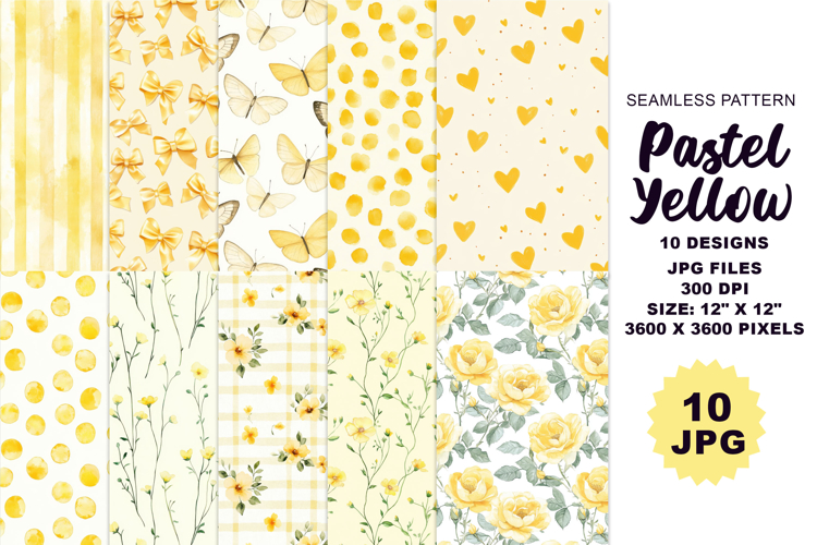 Grandmillennial Yellow Seamless Pattern 10 Jpg Graphic