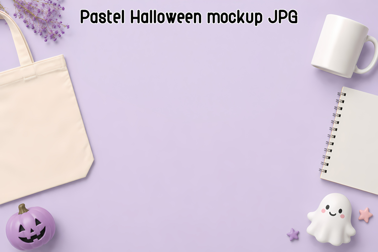 Pastel Halloween Product Mockup Background