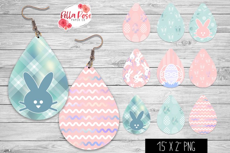 Pastel Easter | 9 Sets of Teardrop Earrings PNG