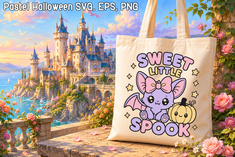 Pastel Halloween Bat Girl SVG Design | Halloween SVG
