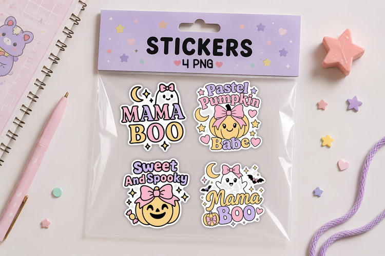 Pastel Goth Halloween Stickers | Printable Halloween Sticker