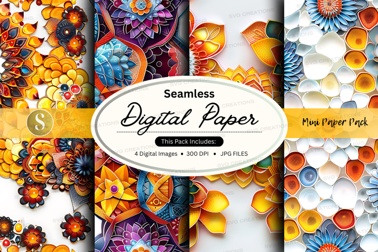 Seamless digital paper - floral pattern pack