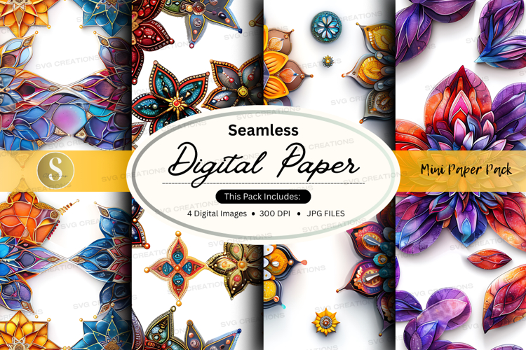 Seamless digital paper - mosaic pattern pack