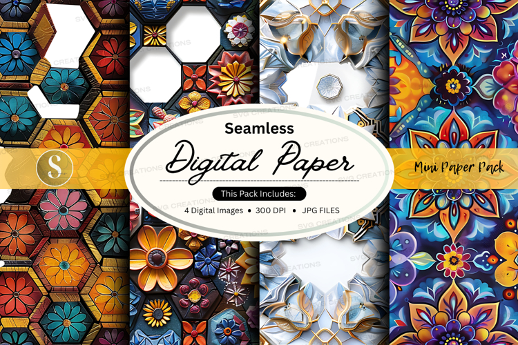 Seamless digital paper mockup pack