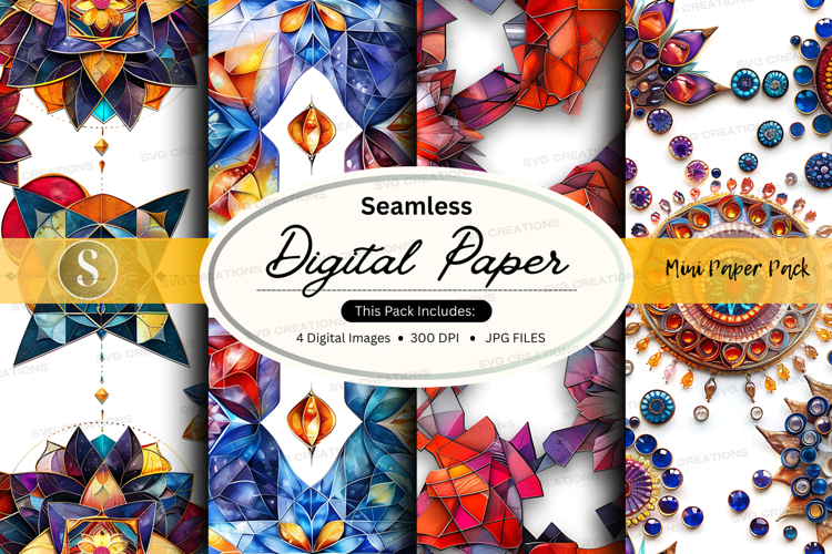 Seamless digital paper - mosaic pattern pack