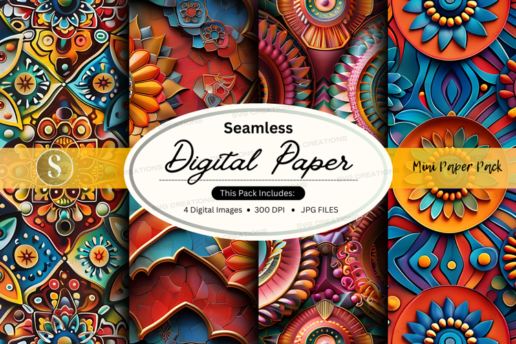Seamless digital paper mockup pack