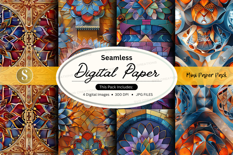 Seamless digital paper - mosaic pattern pack