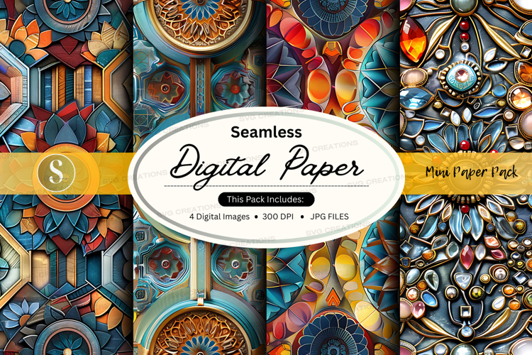 Seamless digital paper - mosaic pattern pack