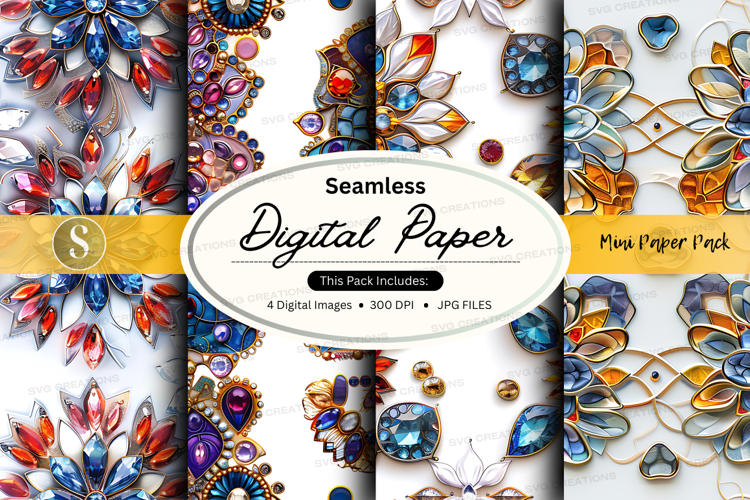 Seamless digital paper - jewelry pattern pack