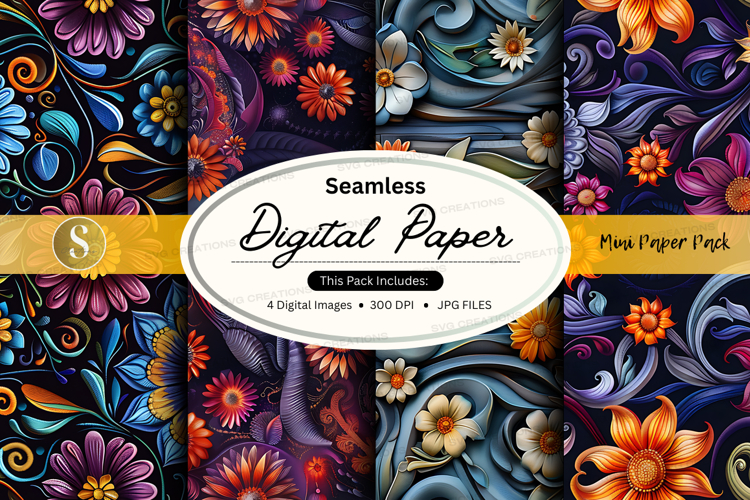 Seamless digital paper - floral pattern