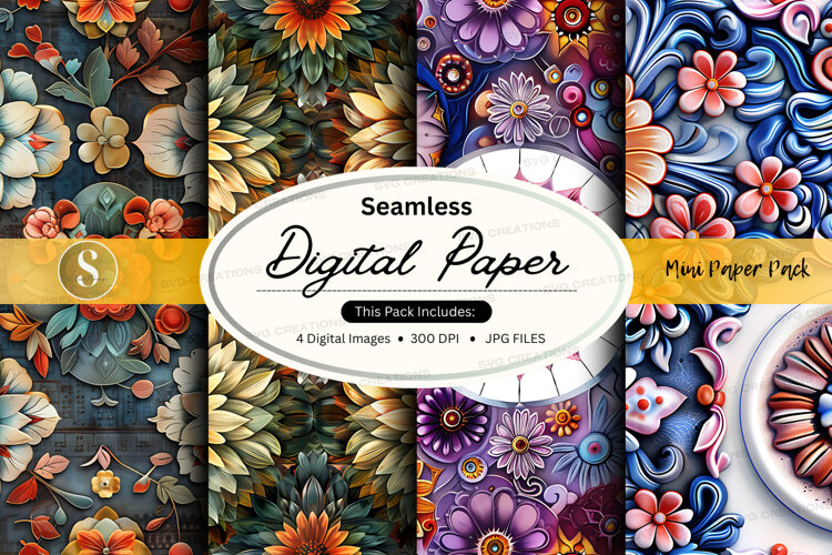 Seamless floral digital paper pack (6559912)