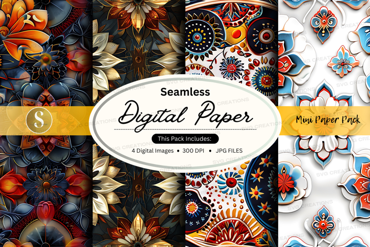 Seamless digital paper pattern pack
