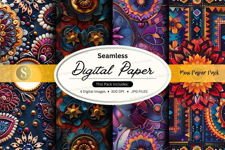 Seamless pattern digital paper pack