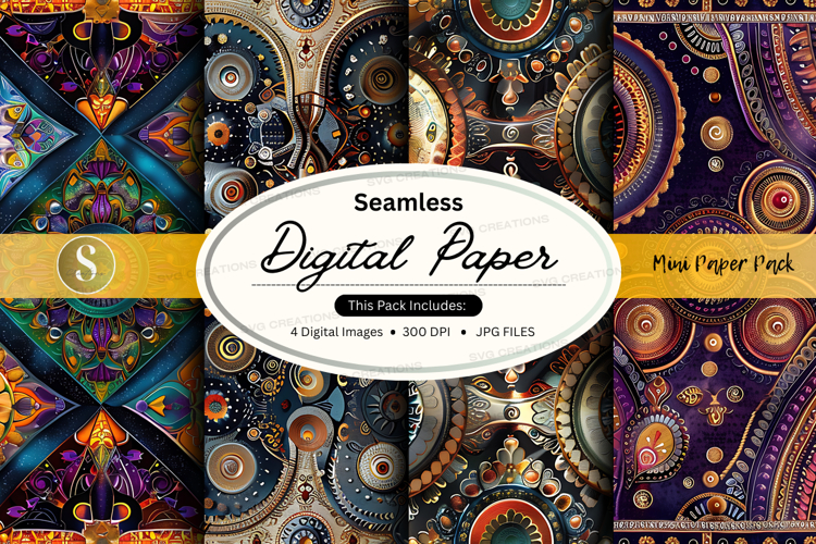 Seamless digital paper pack mockup