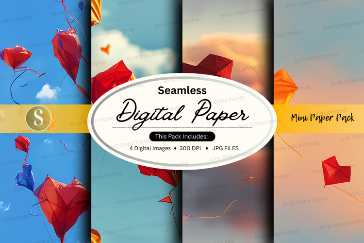 Seamless digital paper with kite design