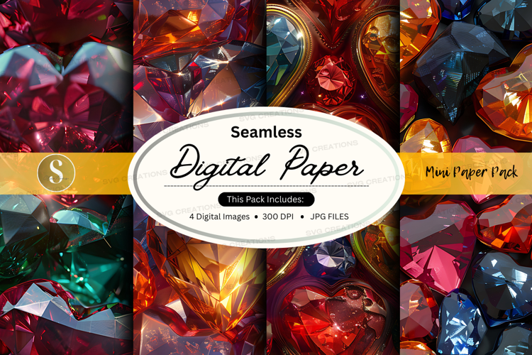 Seamless digital paper with jewel pattern