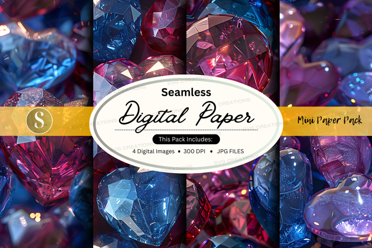 Seamless digital paper - gemstone pattern