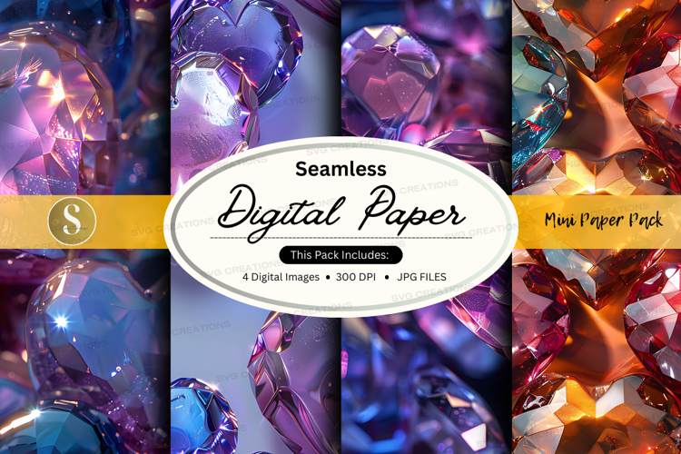Seamless digital paper - gemstone pattern