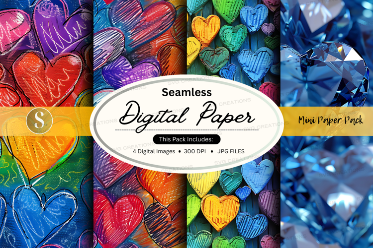 Seamless digital paper - heart pattern