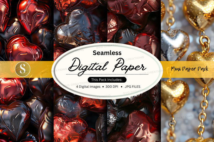 Seamless digital paper - heart pattern