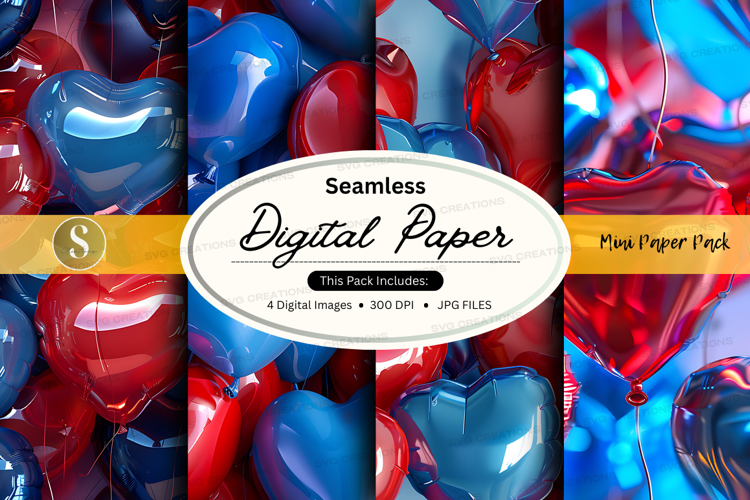 Seamless digital paper heart pattern