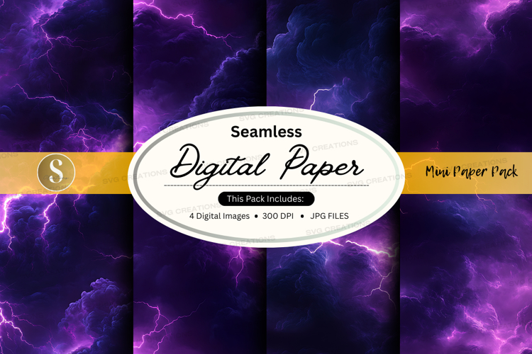 Purple storm digital paper pack