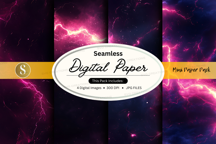 Seamless digital paper pack - electric cracked backgrounds