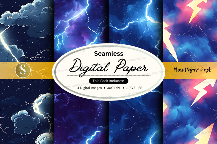Seamless digital paper - thunderstorm pattern