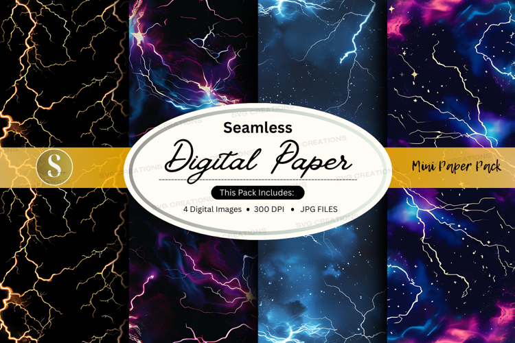 Seamless digital paper - marble and lightning pattern