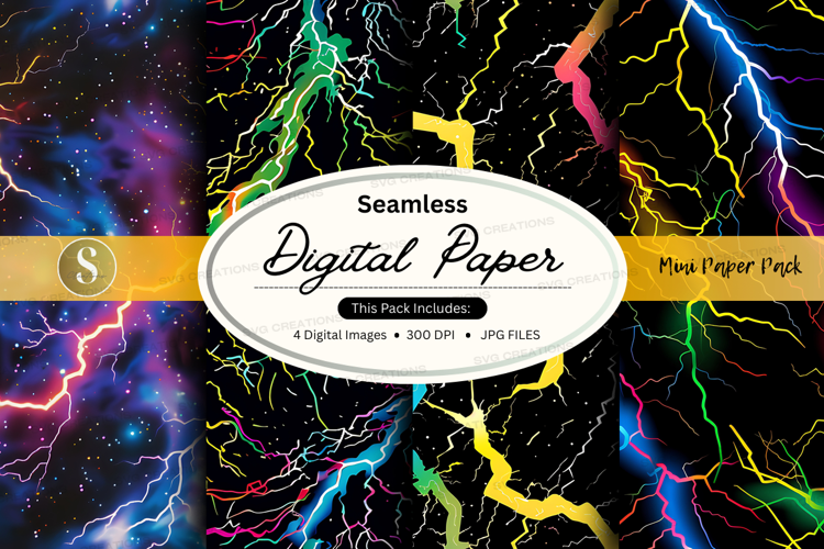 Seamless digital paper lightning pattern