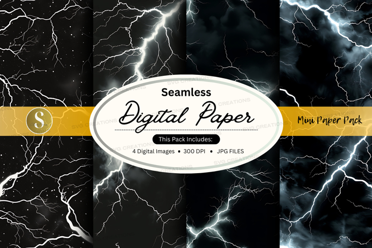 Seamless digital paper - lightning pattern
