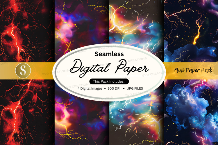 Seamless digital paper: lightning and storm textures