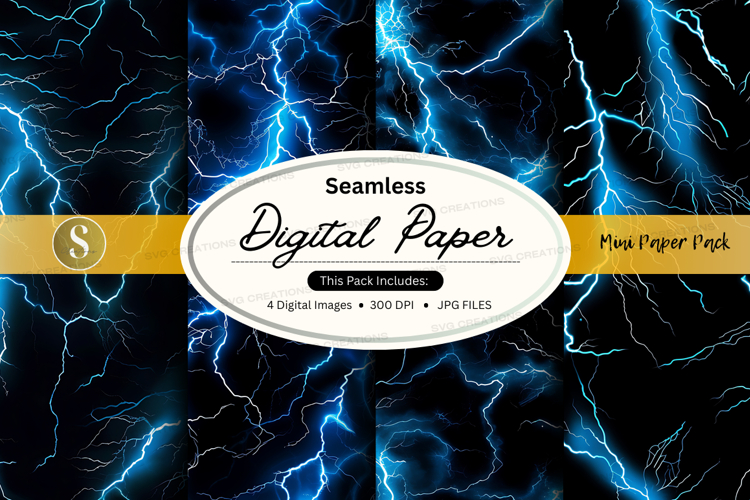 Seamless digital paper lightning pattern