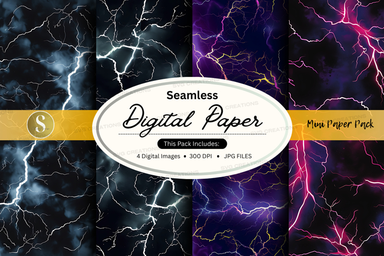 Seamless digital paper - lightning pattern