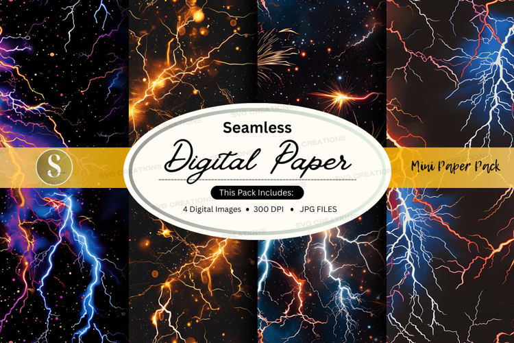 Seamless digital paper pack with lightning design