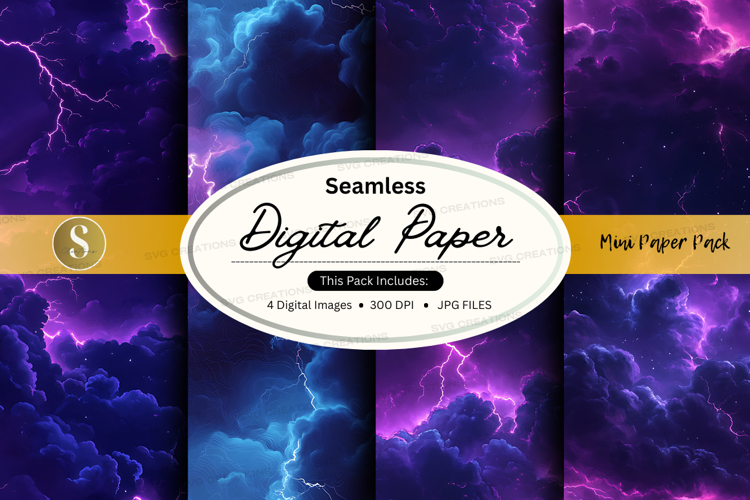 Seamless digital paper - stormy sky pattern