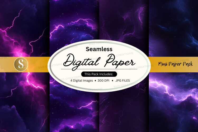 Seamless digital paper - lightning pattern example image 1