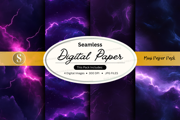 Seamless digital paper - lightning pattern