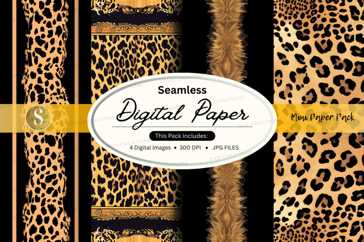 Seamless leopard print digital paper pack (6573376)