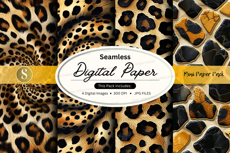 Seamless digital paper - leopard print pattern