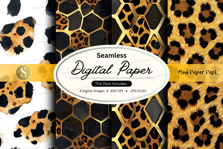 Seamless digital paper - leopard print pattern
