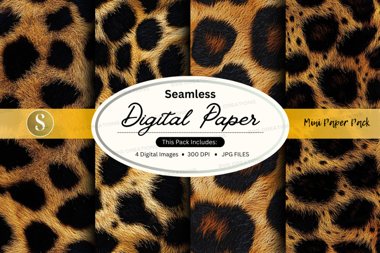 Seamless digital paper - leopard print pattern
