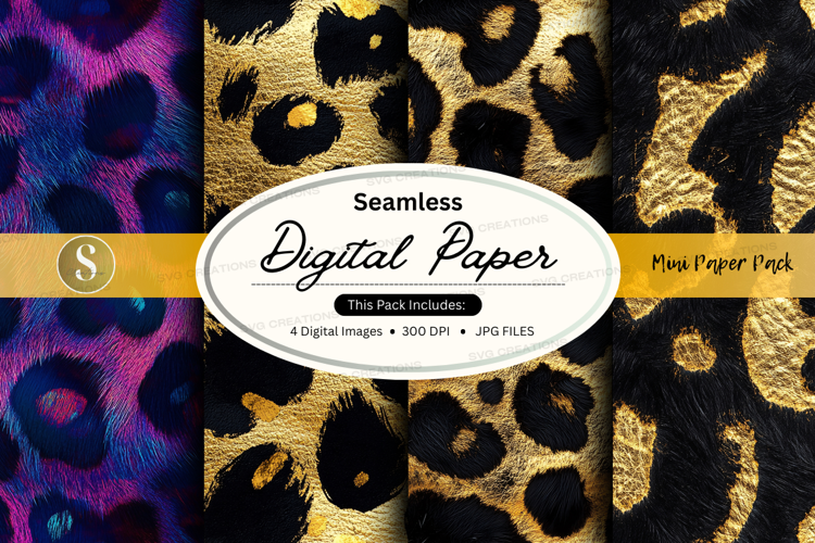 Seamless digital paper - leopard print pattern