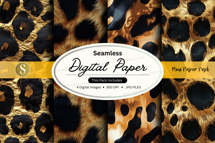 Seamless digital paper - leopard print pattern
