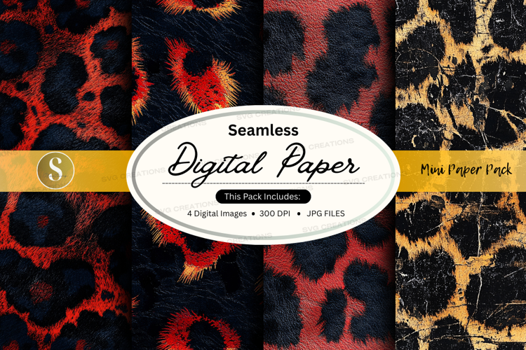 Seamless digital paper - leopard print pattern