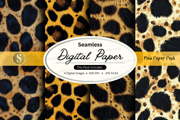 Seamless leopard print digital paper pack (6573388)