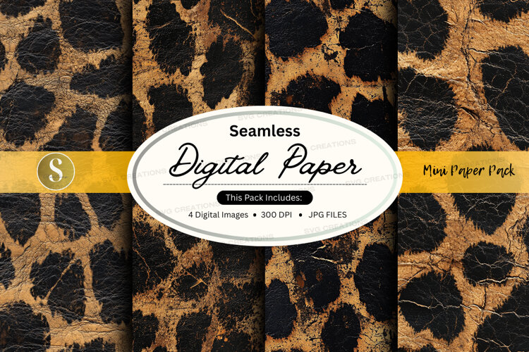 Seamless leopard print digital paper pack (6573297)