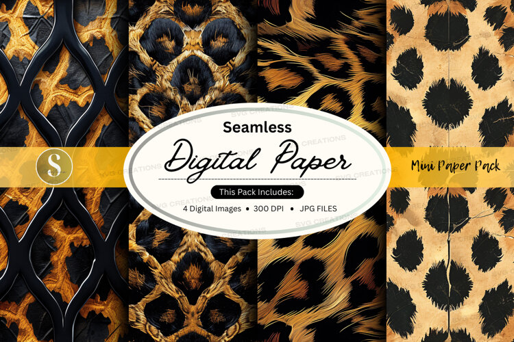 Seamless digital paper - leopard print pattern (6573375)